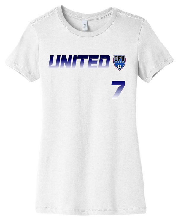 Custom Jersey Number Women's CFU Color Fade Tee